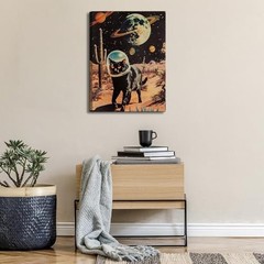 Ijeroain Black Space Cats Wall Art Funny Cat Wall Decor Pictures Cat astronau…
