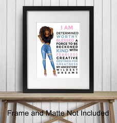Inspirational Black Wall Art For Women 11×14 – Empowering Quotes Home Decor P…