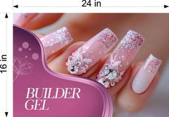 Gel Builder 17 Photo-Realistic Paper Poster Nail Salon Non-Laminate Horizontal