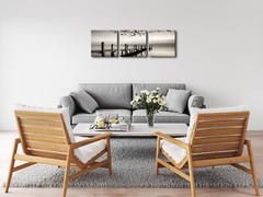 Canvas Wall Art Print Painting Picture Home Dec Photo Landscape Bridge Lake Gray