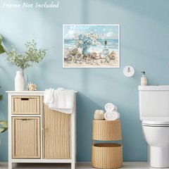 Ocean Beach Canvas Wall Art Seascape Seashells Starfish Coastal Poster Print
