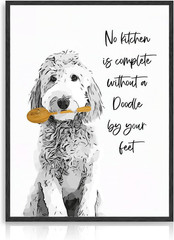 Dazzlewall Funny Kitchen Wall Art Dog No Kitchen is Complete Without a Doodle…