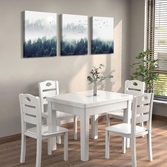 Elegant 3-Panel Foggy Forest Landscape Art – Perfect for Living Room & Office