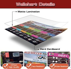 AhfuLife Large World Soccer Tournament Schedule Poster, A2 Size-23.3″ x 16.5″…