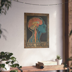 BASAL GANGLIA Brain Anatomy Poster, Biology Neuroscience Intuition Science Decor