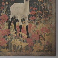 Vintage GOAT BOTANICAL Wall Art, Farm Animal Floral Decor, Nature Flower Poster