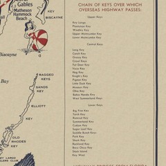 Mid-Century Miami to Key West Florida Overseas Highway Fishing Map circa 1952