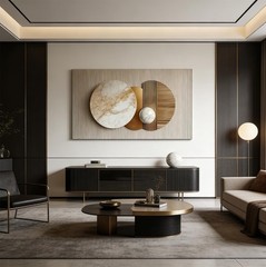 Large 3D Texture Gold Geometry Canvas Wall Art for Living Room Modern Luxury …