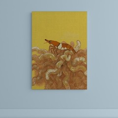 Shrimp Anemone Orange White Oil Painting Dorm Backdrop Animals Canvas Painting