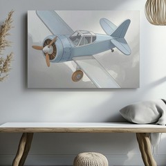 Wall Art Vintage Toy Airplane Canvasclassic Aviation Nursery