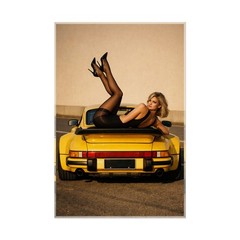 Porsche 911 Turbo Poster – Vintage Pin-Up Car Wall Art Print Garage Decor