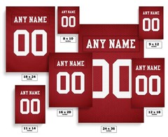 San Francisco 49ers Football Jersey Print – Personalized Any NAME & NUMBER