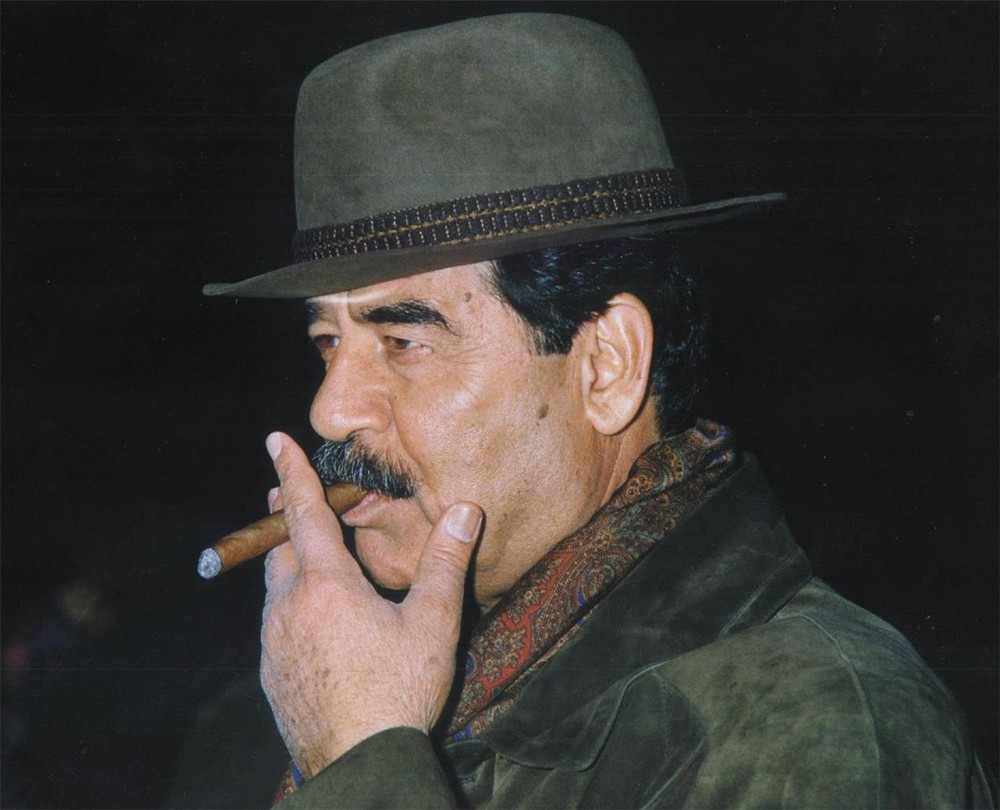 SADDAM HUSSEIN SMOKING CIGAR GLOSSY POSTER PICTURE PHOTO PRINT BANNER iraq 9612