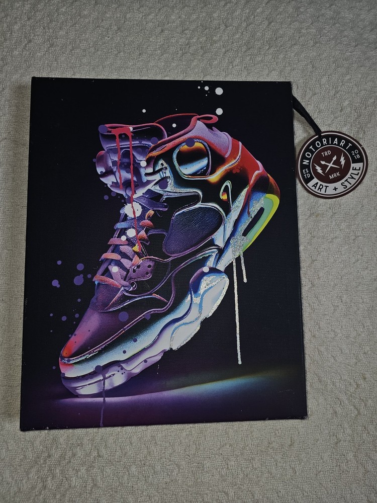 Notoriart Abstract Graffiti Nike Jordan Sneaker Canvas Wall Art / Frame 14”x11”