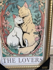 Sapna Shah Framed Wall Art feral Cats “The Lovers” Home Decor 18’ x 12’ Viral