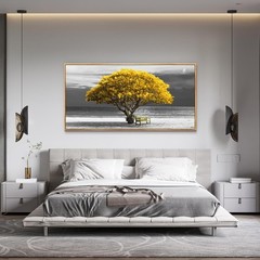 MHARTK66 Wood Framed Wall Decor – Large Canvas Art Black and White Scenery Paint