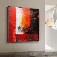 Abstract Oil Painting On Canvas Modern Oil Painting Hand Painted Wall Art Red