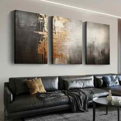 3pcs Modern Style Golden Grey Fashion Abstract Wall Art Canvas Unframed/Framed