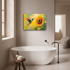 Colorful Sunflower Wall Art Country 18″L x 12″W, Canvas