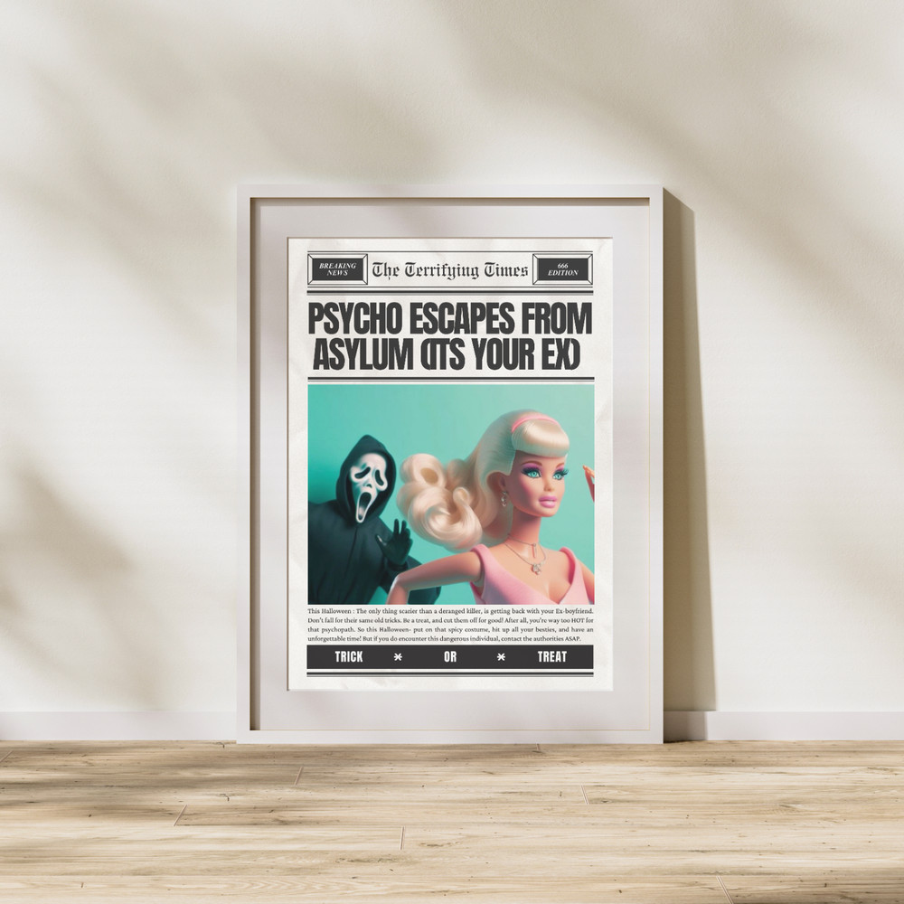 halloween printable wall art | halloween barbie decor | digital download
