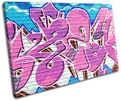 Urban Graffiti SINGLE CANVAS WALL ART Picture Print VA