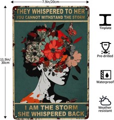 Storm Butterfly Tin Metal Signs Poster 8X12IN – «I Am The Storm» Inspirational