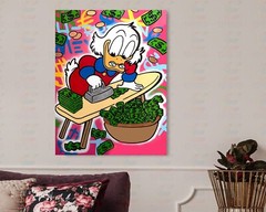 Alec Monopoly Ironing Money Art Print | Mounted Canvas | Framed Canvas |Acrylic