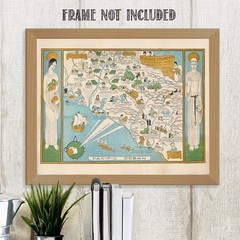 Orange County California 1929 Pictorial Map Vintage SoCal History Wall Print