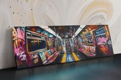Subway Graffiti Canvas Panoramic Urban Street Art Extra Large Wall Decor
