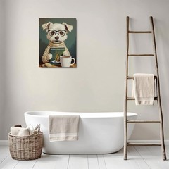 Cute Retro Animals Dog Book Lovers Gifts Bookish Gifts Wall Decor Canvas Wall…
