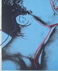ANDY WARHOL Querelle Blue 39.25″ x 27.5″ Poster 1983 Pop Art Blue, Red Movies