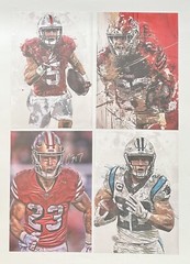 4Pcs Christian McCaffrey 49ers Panthers Football 7.75×11.75 Canvas Art Posters