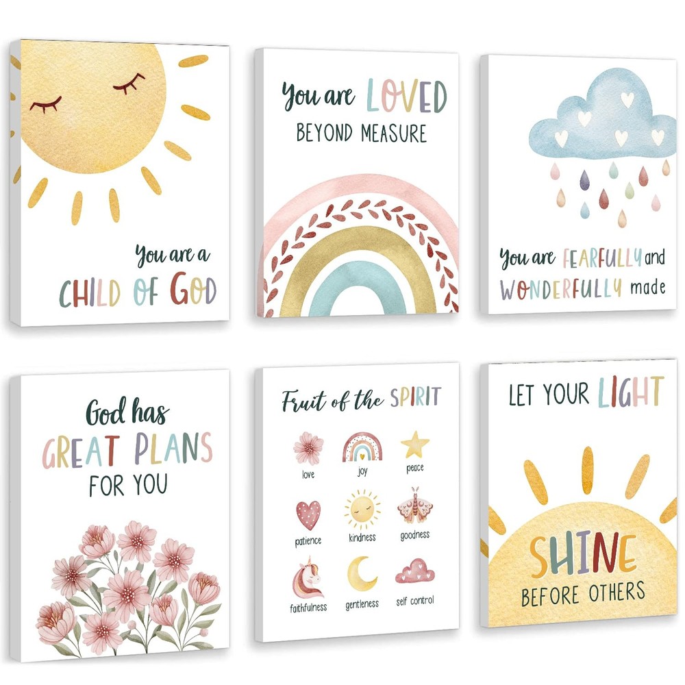 Bible Verses Wall Decor,Inspirational Christian Wall Art,Set Of 6 (8’’X10’’) …