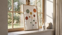 Mid Century Modern Abstract Poster Terracotta Earth Tones Wall Art Canvas Print