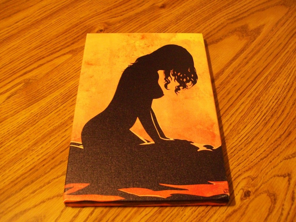 icanvas Handcrafted 12×8 Canvas, Silhouette of Woman, EUC