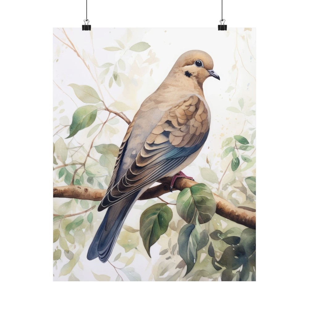 Mourning Dove Bird Art Print, Bird Painting, Bird Wall Art, Bird Watercolor