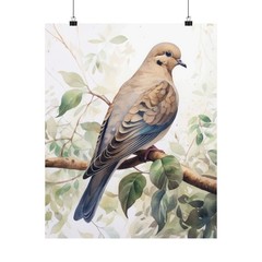 Mourning Dove Bird Art Print, Bird Painting, Bird Wall Art, Bird Watercolor