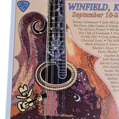 Vintage 2003 Walnut Valley Festival Poster Winfield Kansas Bluegrass Guitar