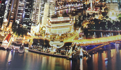 City Skyline Wall Decor Print At Dusk 40 in x 32 in. Stunning!