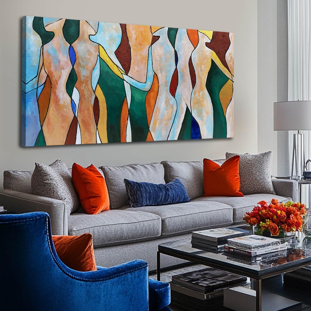 Neutral Abstract Canvas Wall Decor Figures Posters Line Art Large Wall Art fo…