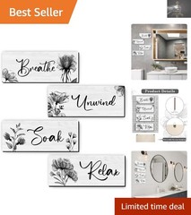 Luxurious 10×4» Farmhouse Bathroom Plaque Set – Easy Install & Lasting Design