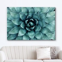 Wall26 Teal Rose Succulent Canvas Print Floral Botanical Wall Art