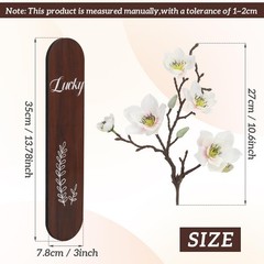 1Pack Wooden Sign Hanging Wall Decoration with Artificial Magnolia Flower, De…