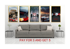 Vintage F1 Marlboro Racing Poster Set of 5 – Wall Art Prints – Retro Home Decor