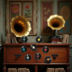 8Pcs 9In Colorful Vinyl Records Decor Wall Stickers, Album Cover Posters Vintage