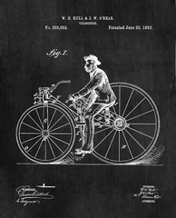 6 Bicycle Patent Wall Art Prints – 8″x10″ – Bike Decor – Cycling Cyclist Gifts