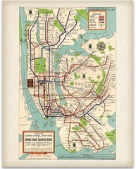 Vintage 1948 New York City Subway Map Poster 11×14 Unframed Historic Wall Art