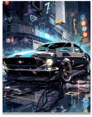 Ford Mustang Poster Room Classic Car Decor Art Garage Wall 11×14 Inches Unframed