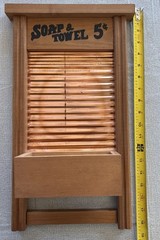 Vinatge Wooden Metal Wash Board Decor Copper with Storage Box