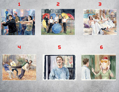 Friends Watercolor Style Wall Collage Poster Print Kit